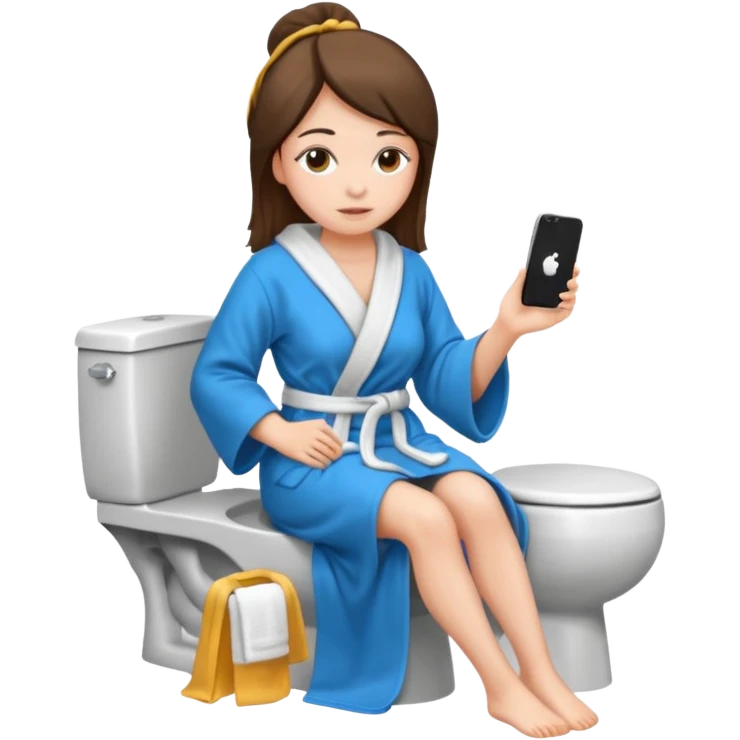 A woman is sitting on the toilet emoji