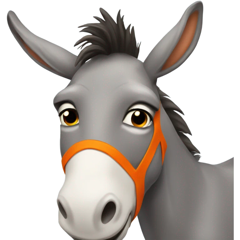 Donkey with a big orange mustach emoji