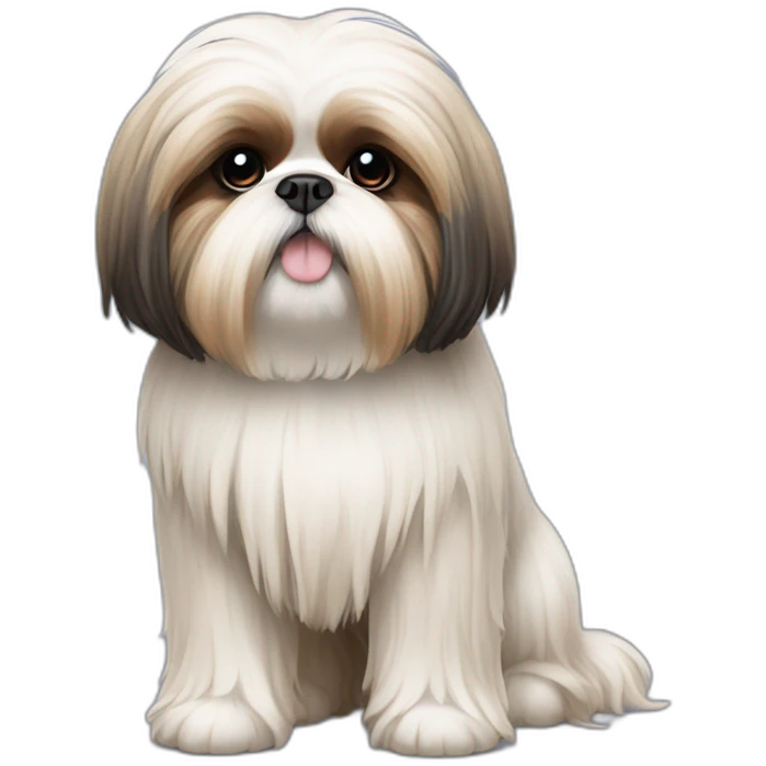 Dog Shih Tzu with long wool full-height  emoji