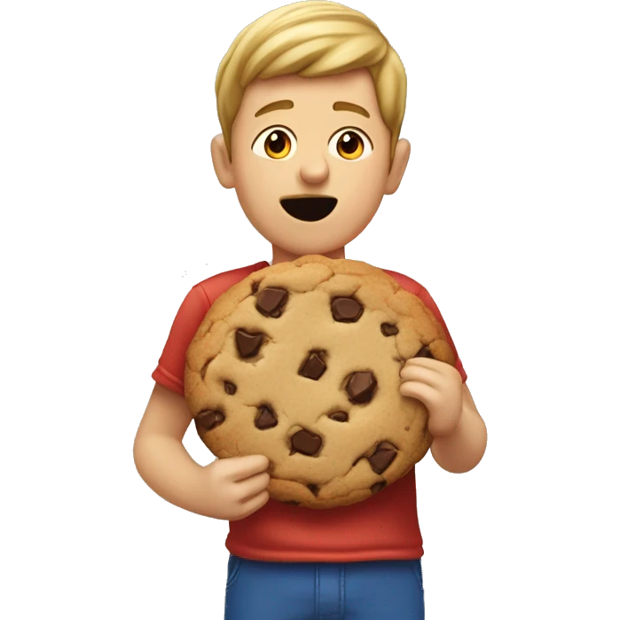 The rizzler eating a tesco double chunk chocolate chip cookie  emoji