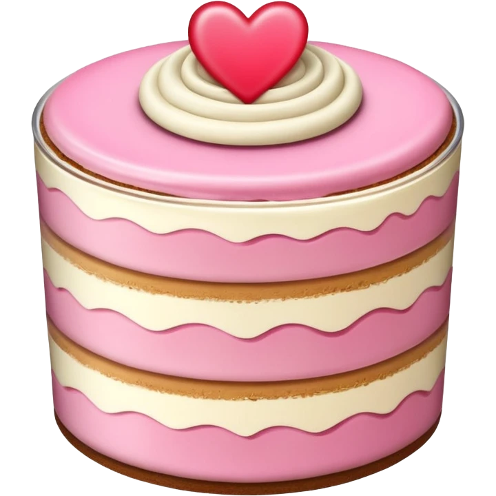 Pink Tiramisu With Heart emoji