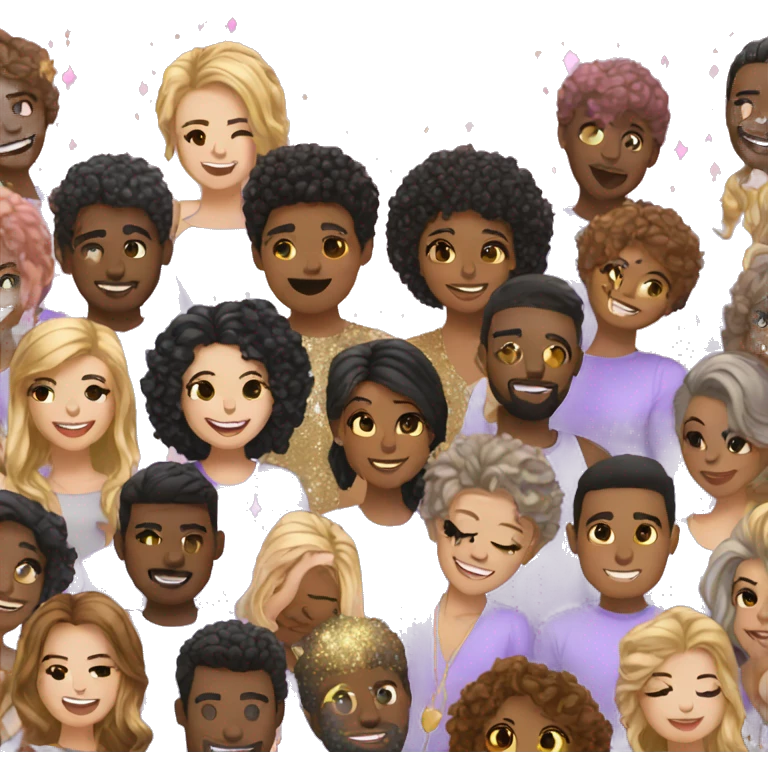 a group who loves glitter emoji