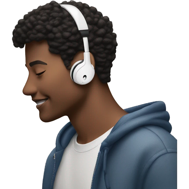 Person listening to music via apple airpods emoji