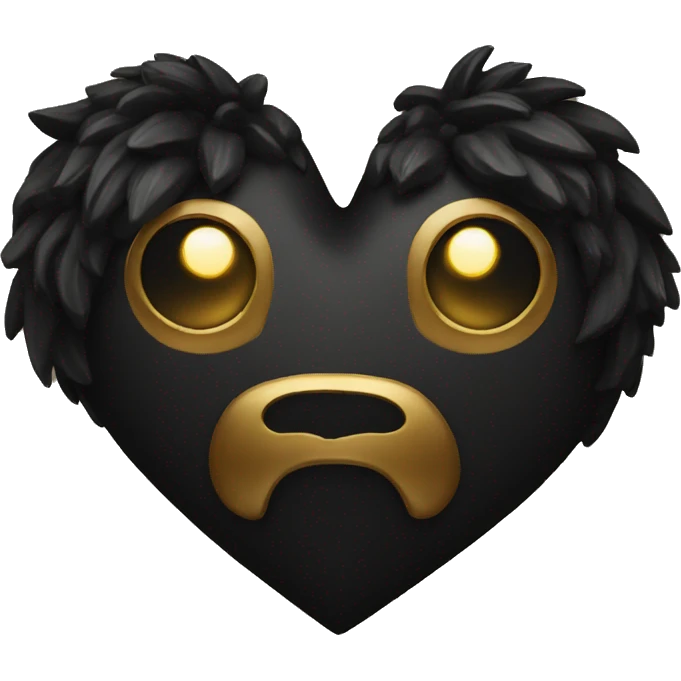 black golden heart emoji