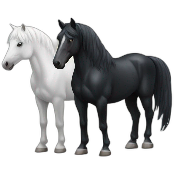 Black horse and white horse emoji