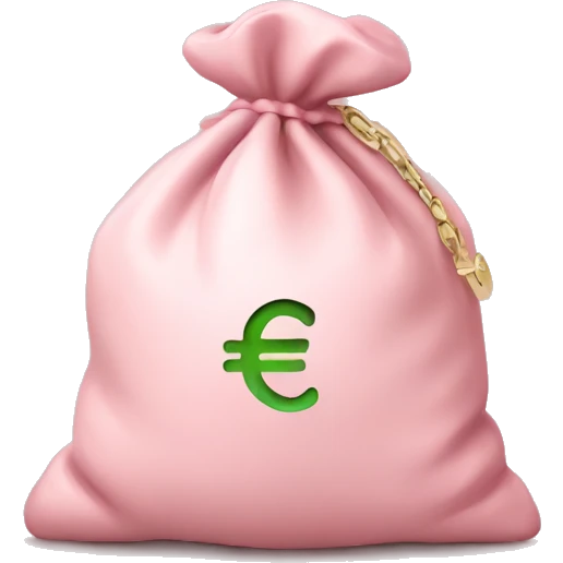 money bag soft pink color  emoji