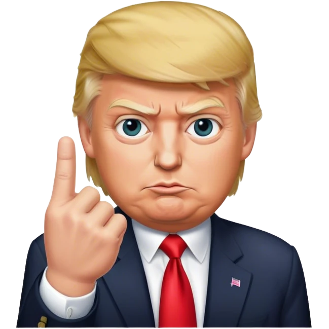 Donald  Trump shows one finger emoji
