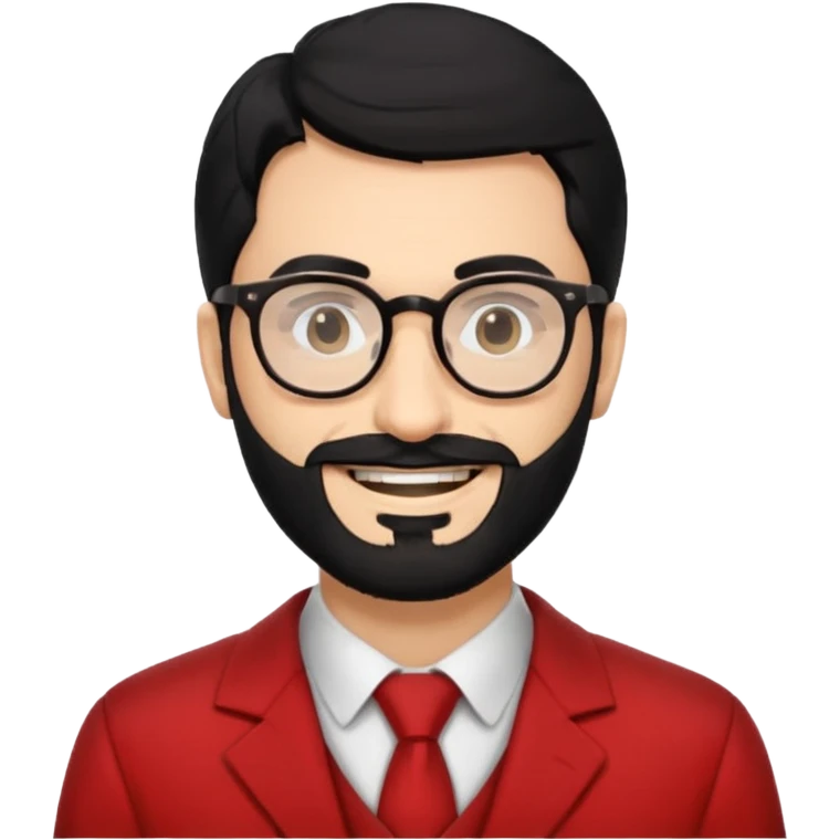 Professor in the la casa de papel TV show, with black hair and beard emoji