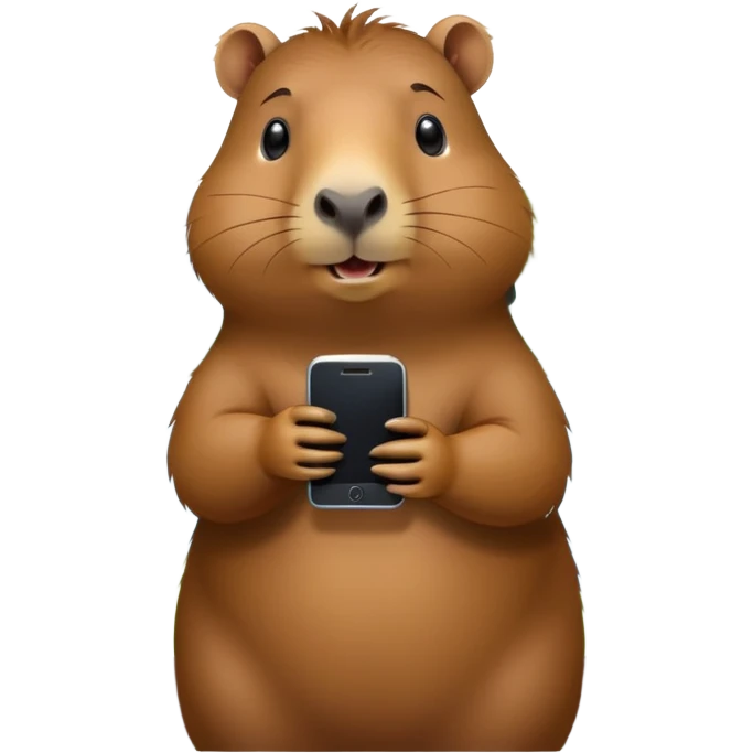 Cabibara with phone emoji
