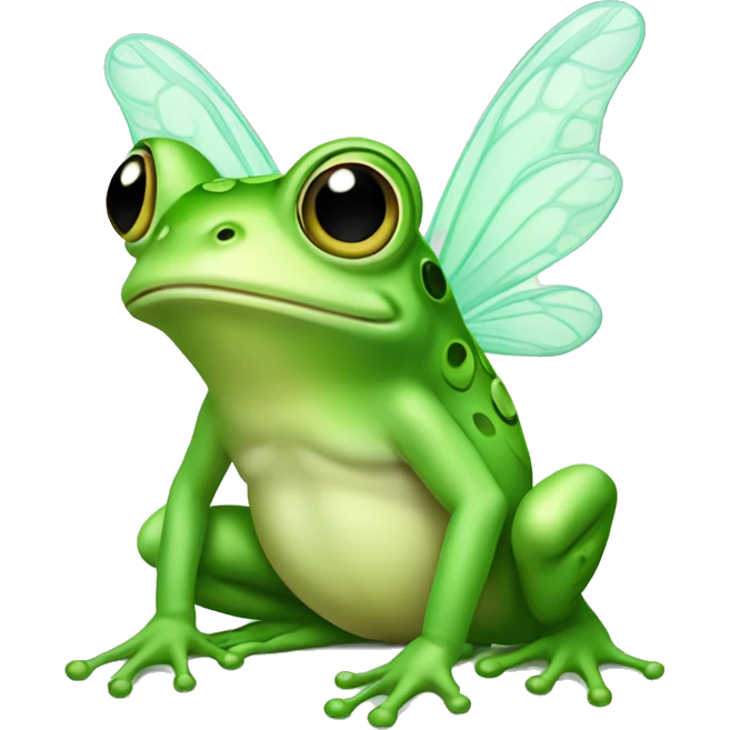 Light green Fairy frog with wings emoji