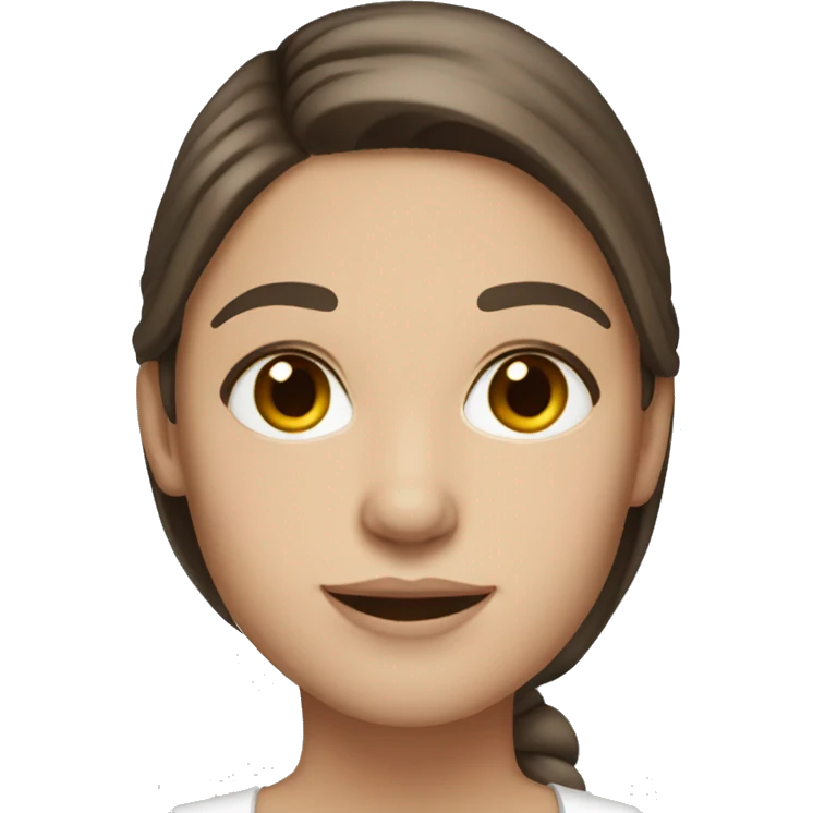brown hair brown eyes straight hair white skin woman emoji