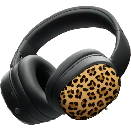Leopard print airpod max headphones emoji