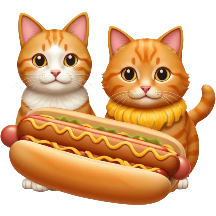 Hot dog and cat emoji