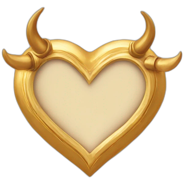 Gold heart frame with horns and tail emoji