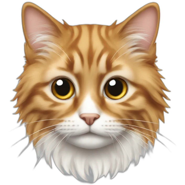 Chat poils longs blanc à taches rousse emoji