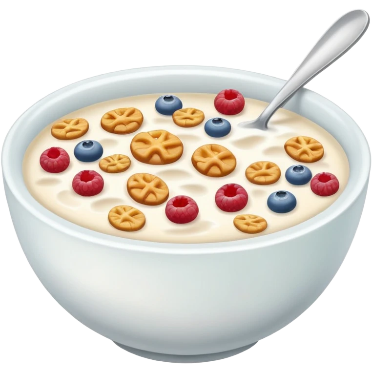 a bowl of cereal with milk with no spoon emoji