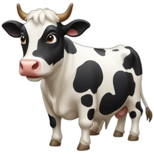 une vache qui fait caca sur un orignal emoji