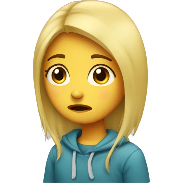A girl crying emoji