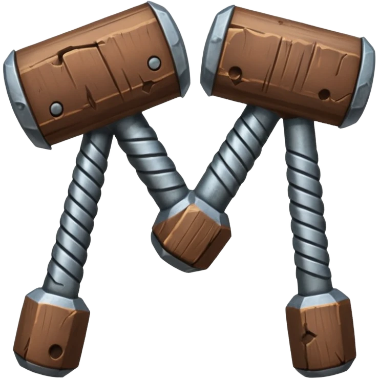 croisement de 2 marteaux (en mode duel, qui des deux va gagner) emoji
