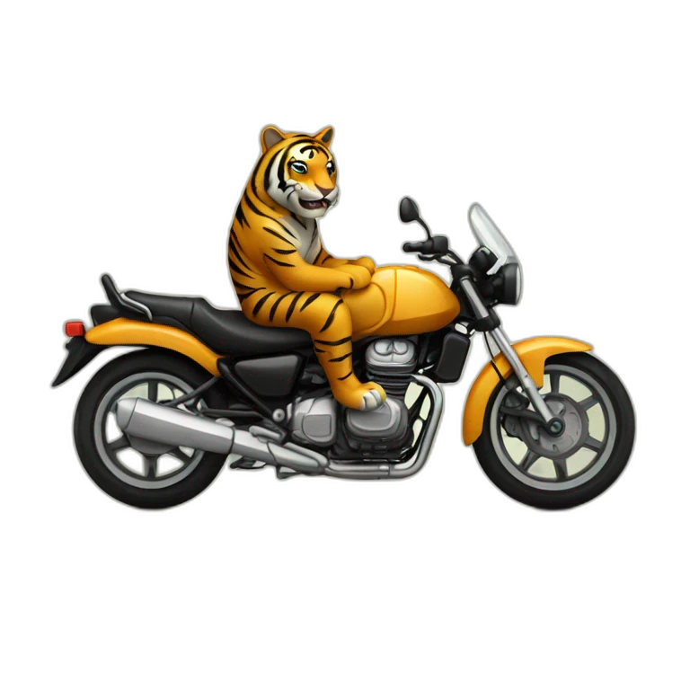 Tigre sur une moto emoji