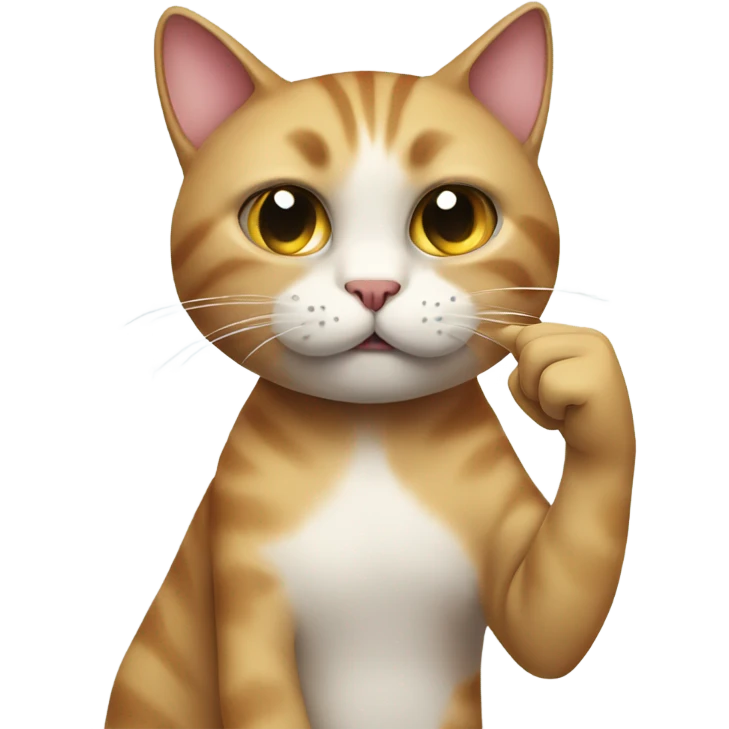 Cat giving middle finger emoji
