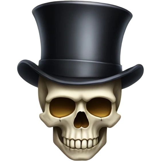 Skull wearing a tophat emoji