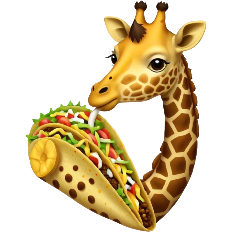 taco eating giraffe emoji