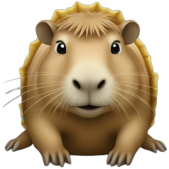 Capybara sur une tortue emoji