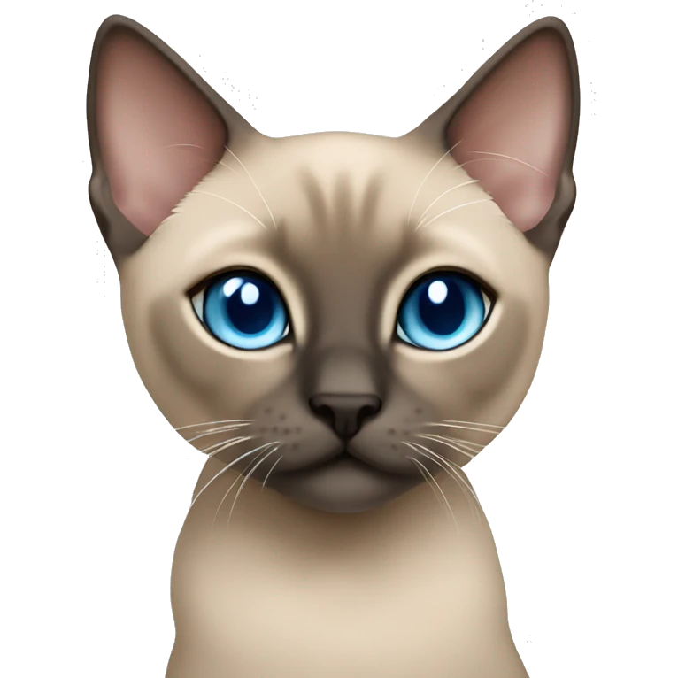 tonkinese kitten with bright blue eyes  emoji