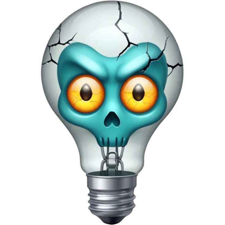 bulb with horror eyes emoji