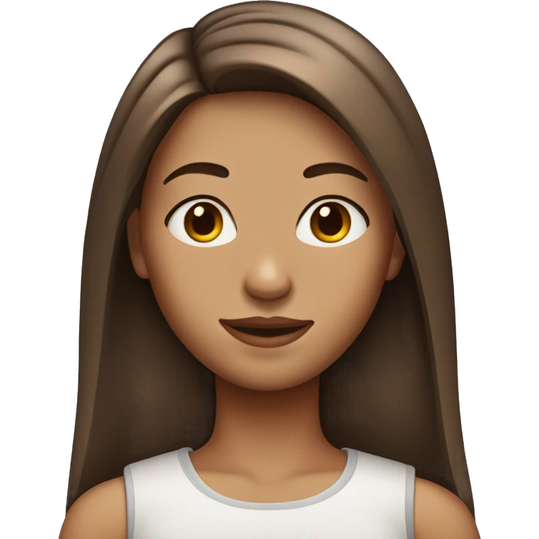 girl with brown middle parted straight hair emoji