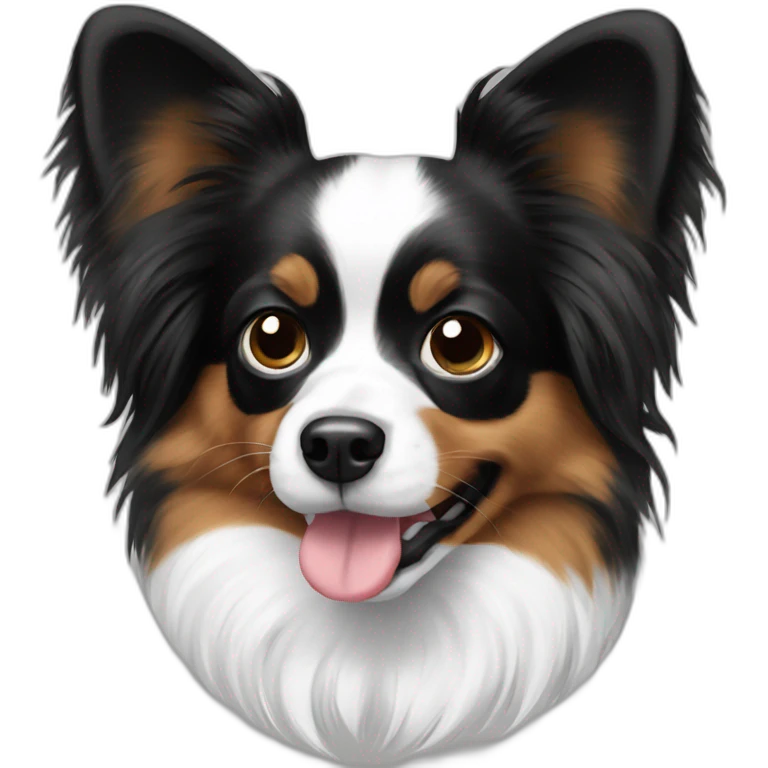 black and white papillon emoji