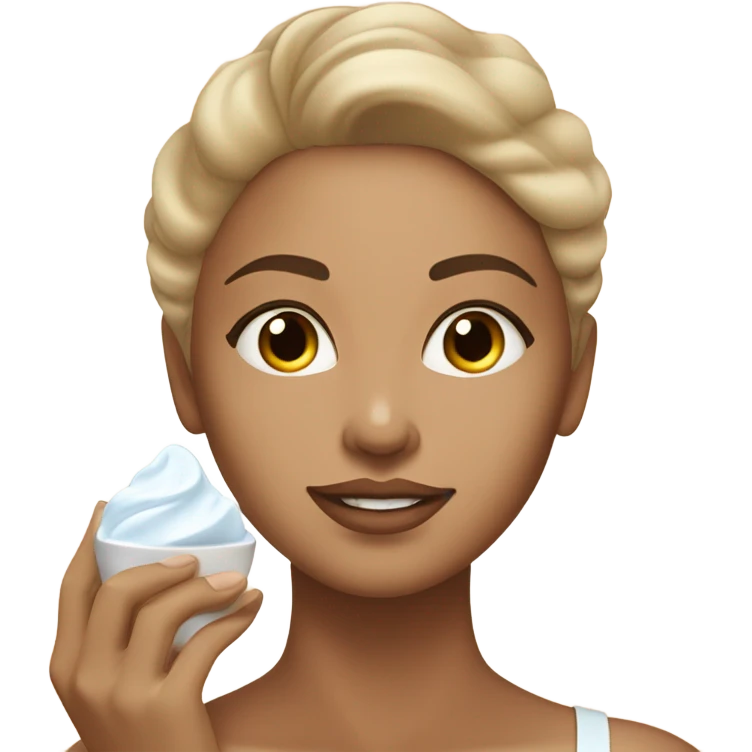 white lady doing skincare  emoji