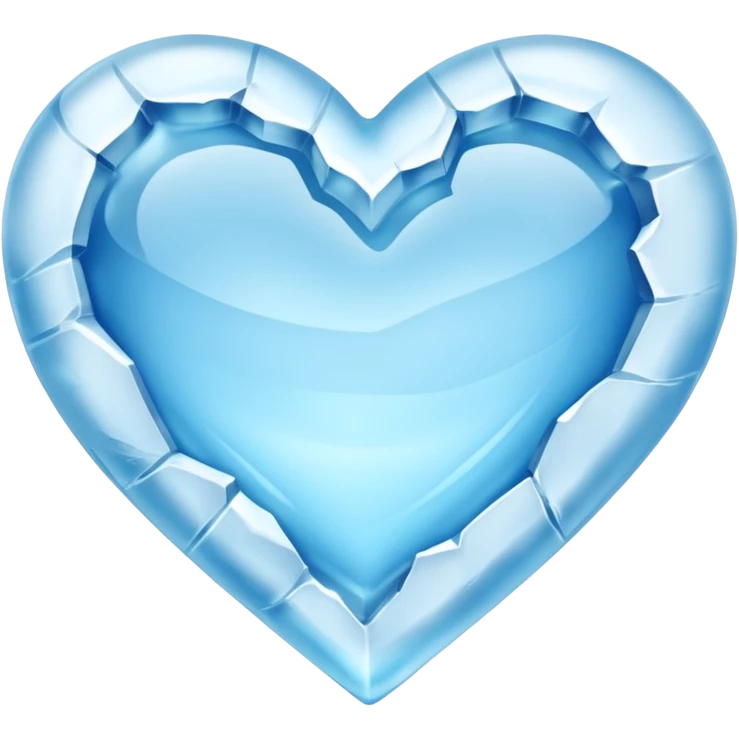 a ice blue heart carved from a glacier emoji