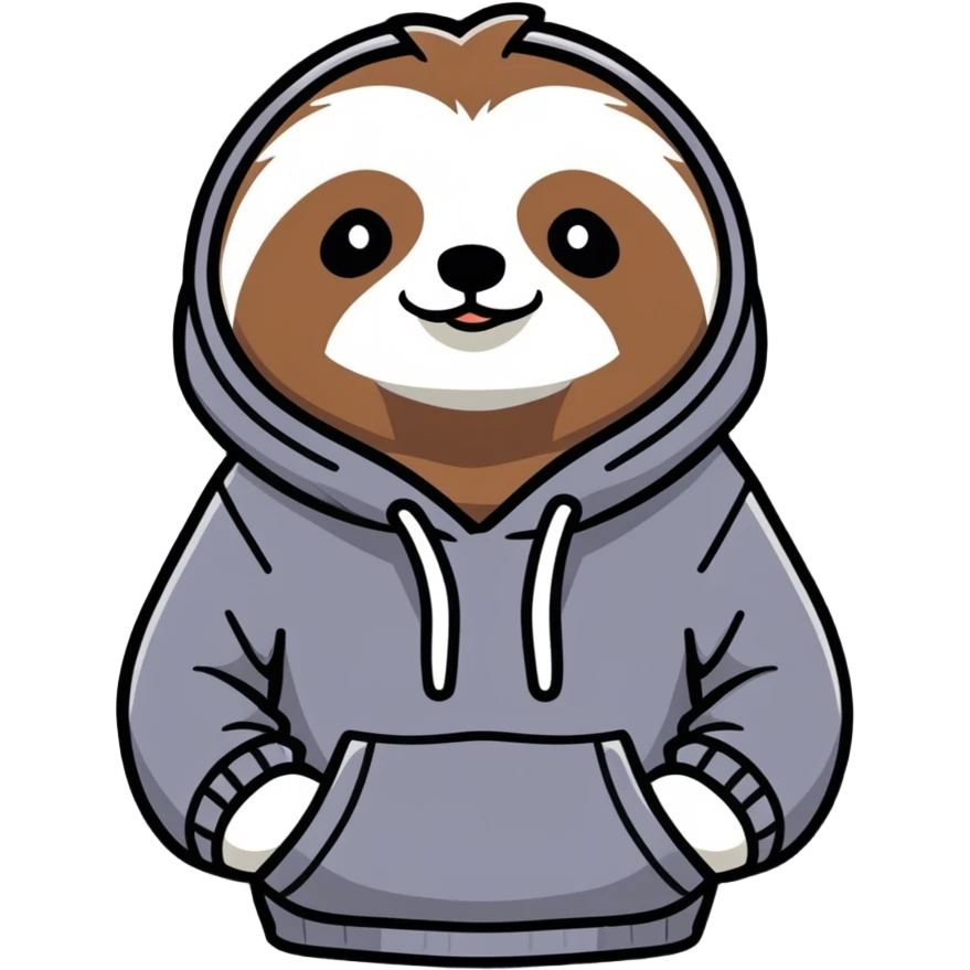 Sloth wearing sweatshirt emoji