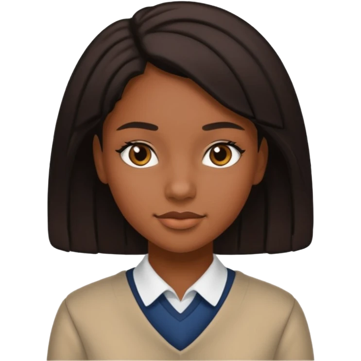 American female black highschool student emoji