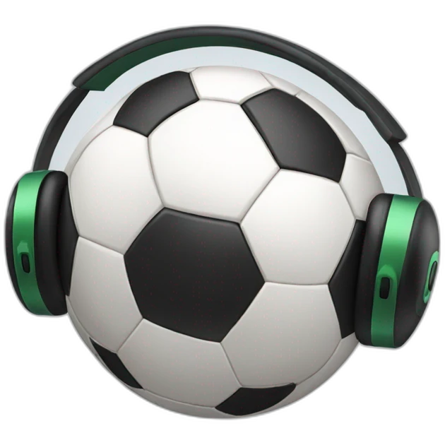 soccer ball with headphones emoji