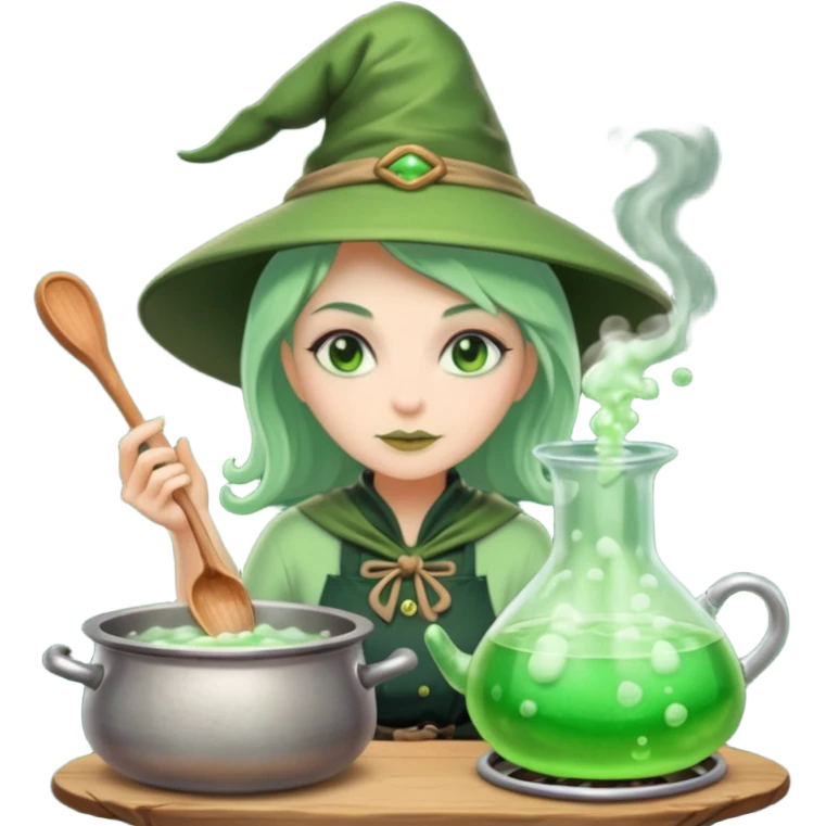 green witch cooking potion emoji