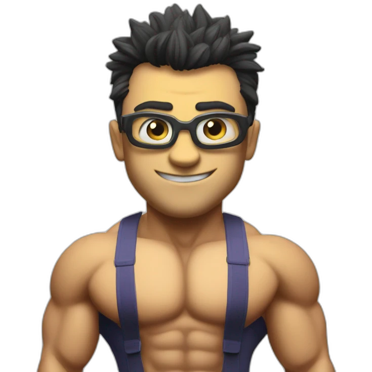 minion bodybuilder jock with the inscription "Misha" emoji