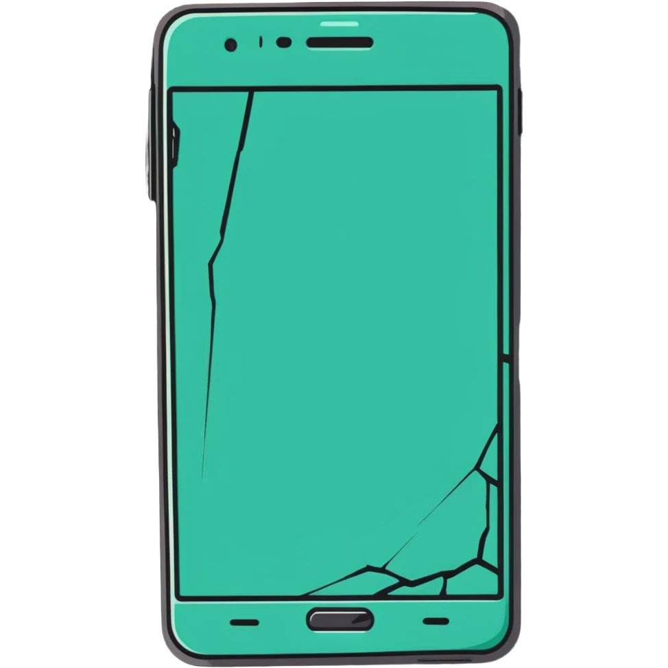 cracked smartphone screen emoji