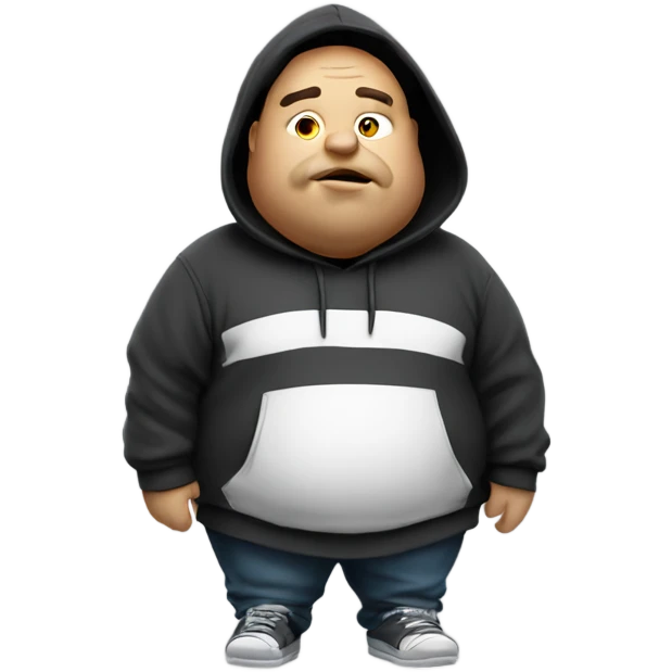 fat guy with a hoodie smoking  emoji