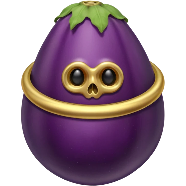 eggplant with memento mori ring around it emoji