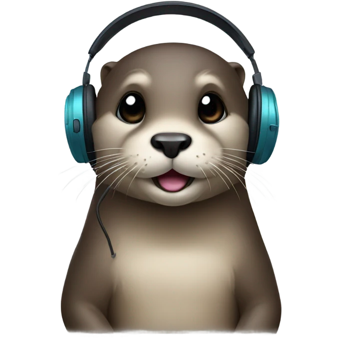 Otter with headphones emoji