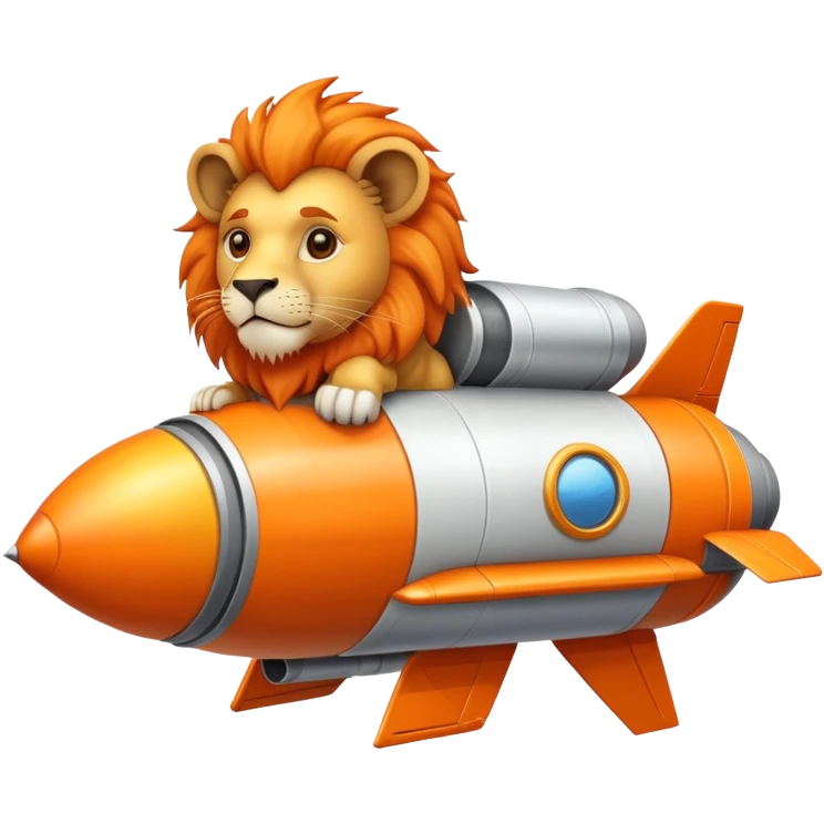 make a lion in a rocket emoji