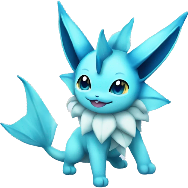 Kawaii Gorgeous Beautiful Vaporeon-Glaceon-Pokémon full body emoji