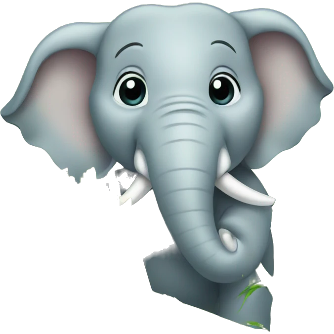 Elephant eating sugarcane emoji