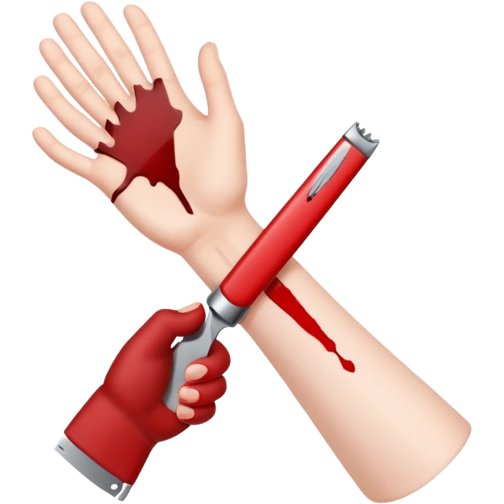 cutting wrist with razor blade emoji