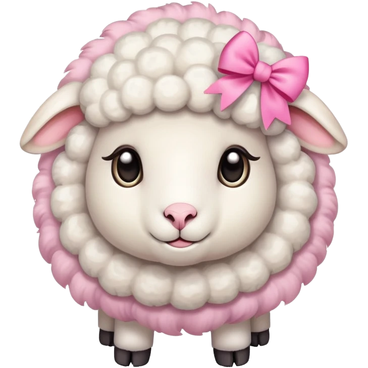 cute sheep with bows emoji