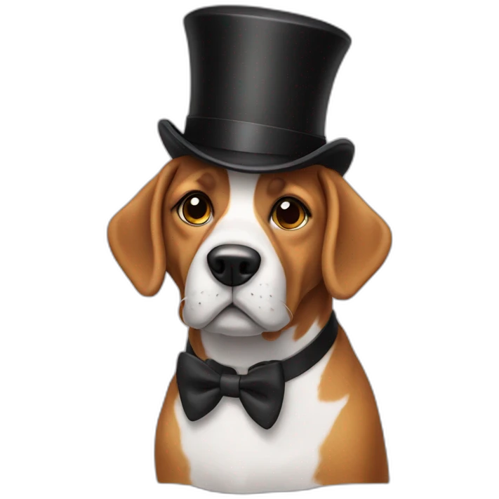 Dog with a top hat emoji