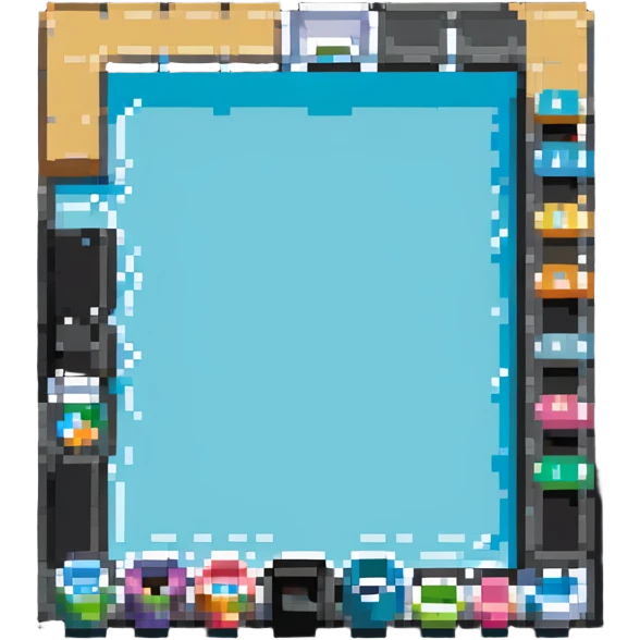 swimming pool with inflatable float emoji